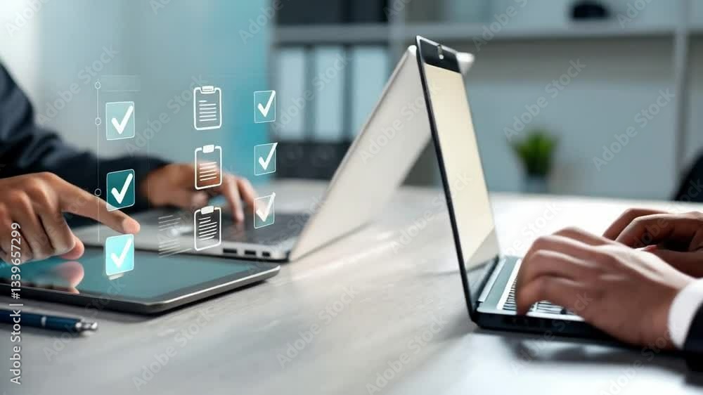 Aufkleber streamline your business: digital checklists for certification & quality assurance. boost efficiency
