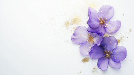 Beautiful Purple Flowers with Golden Dust