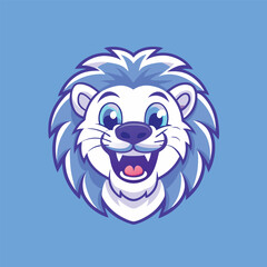 Joyful Cartoon Mascot Character: Happy Lion in Vector Form
