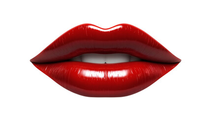 Red lipstick in realistic 3D isolated on white background