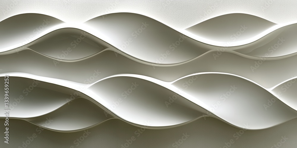 Poster abstract white wave pattern modern design elegant background 3d art wall home curve lines