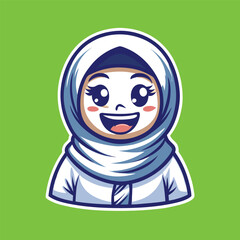 Smiling Muslim Woman Wearing Hijab with Joyful Expression and Positive Posture