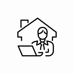 remote employment icon sign vector