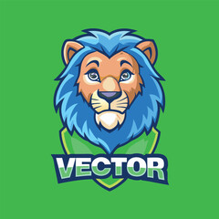 Fierce Lion Mascot Vector Character with Intriguing Cartoon Illustration