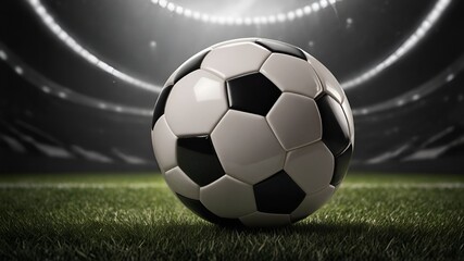 Naklejka premium soccer ball on grass