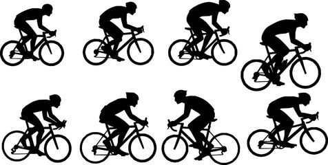 Obraz premium high quality race bicyclist silhouette - vector. Transparent background PNG, cutout 
