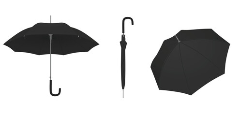 Classic black umbrella. vector illustration © marijaobradovic