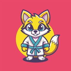 Mighty Karate Fox Character Illustration in Vector EPS 10 Format