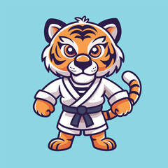 Fierce Karate Tiger Logo Vector Illustration in EPS 10 Format