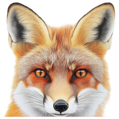 Obraz premium The Fox's Gaze: A mesmerizing portrait of a cunning fox, its fiery orange eyes peering directly at the viewer, showcasing the animal's intelligence and wild spirit.