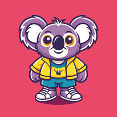 Mascot Character of a Koala Wearing Sportswear with a Fierce Attitude