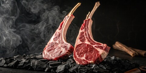 lamb chops on a grill