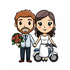 happy family with flowers