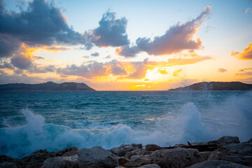 sunset over the sea