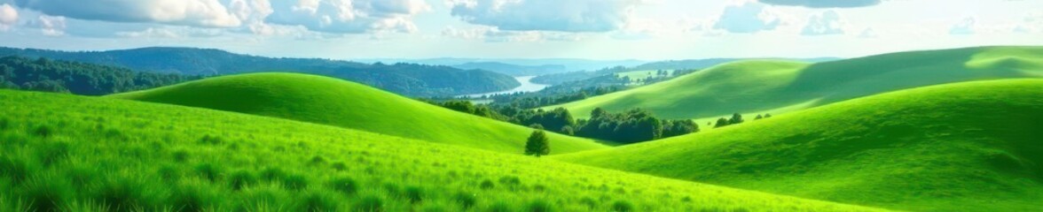 Rolling hills, lush green fields, diploma in foreground, education, achievement