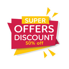super offers Discount 50% off vector