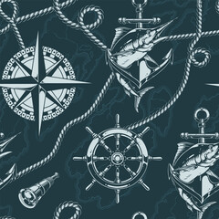 Nautical design with fish and sea elements © DGIM studio