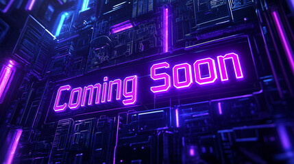 Futuristic Coming Soon Announcement: Bold, Stylish Text Graphic for Tech & Game Releases ui ux app  