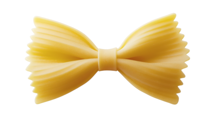 Single bow tie pasta isolated on white background