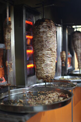 Grilled turkish shawerma (shaurma, shawama). Street Fast food.