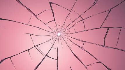 Obraz premium Stunning Pink Cracked Glass Design: A Visual Exploration of Fractured Beauty