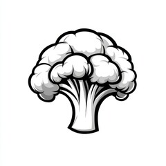 An icon featuring a broccoli outline for graphic design, apps, and websites