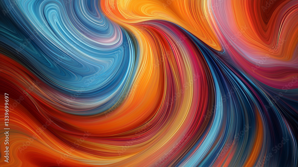 Poster abstract swirling waves: modern color blend background design for websites, presentations, and