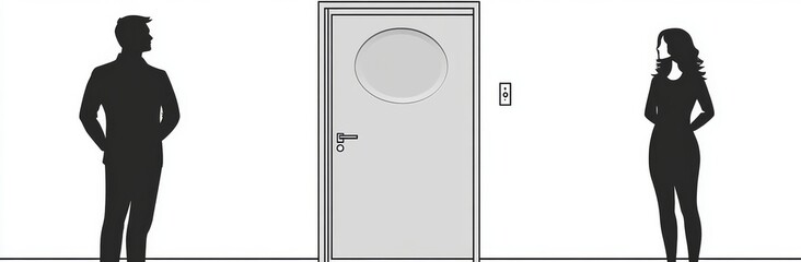 Obraz premium A modern design of a man's reflection in a mirror, isolated on a white background