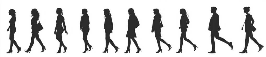 A contemporary-style silhouette of children in playful and standing poses, perfect for educational designs, websites, or creative projects requiring child-themed visuals