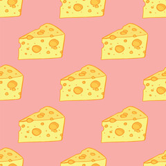 Seamless pattern with cheese doodle for decorative print, wrapping paper, greeting cards, wallpaper and fabric