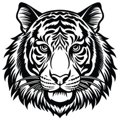 white tiger head vector