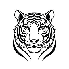 white tiger head vector