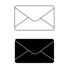vector email icon, white and black letter