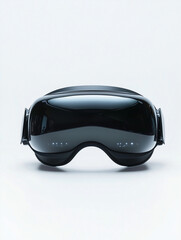 High-tech 3D render of a futuristic black VR headset. Great for gaming, metaverse, and technology concepts