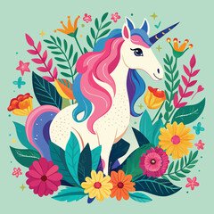 Fototapeta premium vector illustration flower of an abstract horse