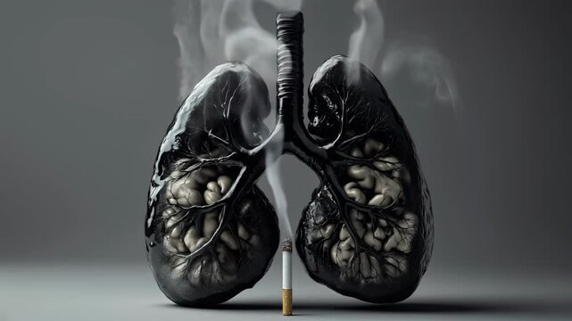Conceptual image of smoking consequences symbolizing the harm of cigarettes.
