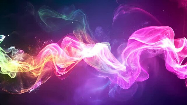 Multicolored nebula with swirling lights, a stunning abstract cosmic energy visualization.