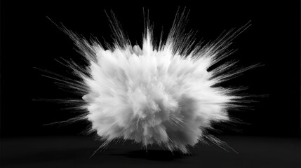 Naklejka premium Stunning White Powder Explosion Graphic Design on Black Background
