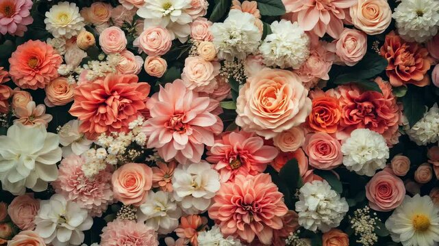 Elegant floral arrangement with pastel roses, a romantic decorative composition.