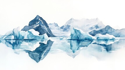 Serene Glacier Lagoon Reflections - Iceland's glacial beauty, serene water, majestic icebergs, tranquil atmosphere, nature's masterpiece