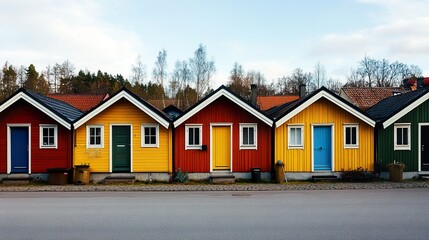 One-Story Row Houses: Architectural View
