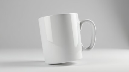 Obraz premium Mockup of white mug on grey background