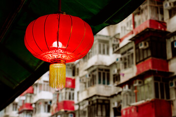 Red lantern decoration for Chinese New Year in Hong Kong