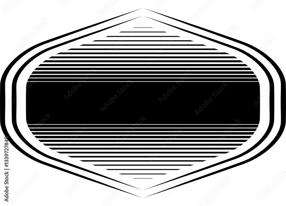 Poster vector modern black and white pattern in the form of a shield or label. design element from lines. v