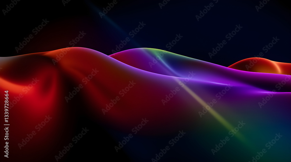 Poster modern smooth flowing colorful gradient texture waves art