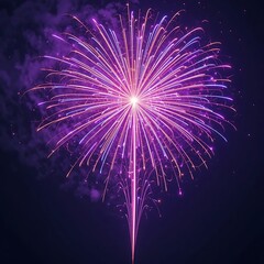 Vibrant Purple Firework Display Illuminating the Night Sky with Bright Light