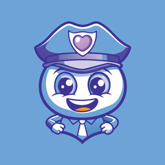 Adorable Police Officer Mascot Character Illustration with Vector Design