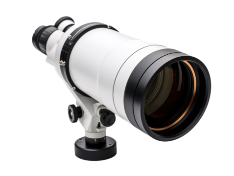 a white and black telescope