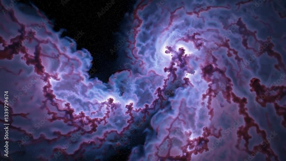 Aufkleber surreal cosmic nebula twists and expands through deep space