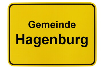 Illustration eines Ortsschildes der Gemeinde Hagenburg in Niedersachsen